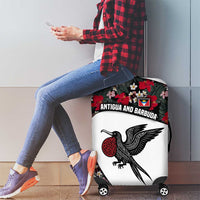 Antigua and Barbuda Hummingbird Luggage Cover with Tribal Bird and Tropical Floral Design with Island Flag - Wonder Print Shop