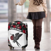 Antigua and Barbuda Hummingbird Luggage Cover with Tribal Bird and Tropical Floral Design with Island Flag - Wonder Print Shop