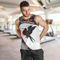 Antigua and Barbuda Hummingbird Men Tank Top with Tribal Bird and Tropical Floral Design with Island Flag - Wonder Print Shop