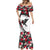 Antigua and Barbuda Hummingbird Mermaid Dress with Tribal Bird and Tropical Floral Design with Island Flag - Wonder Print Shop