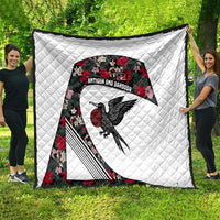 Antigua and Barbuda Hummingbird Quilt with Tribal Bird and Tropical Floral Design with Island Flag - Wonder Print Shop