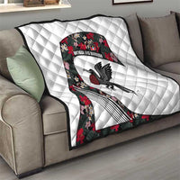 Antigua and Barbuda Hummingbird Quilt with Tribal Bird and Tropical Floral Design with Island Flag - Wonder Print Shop