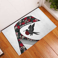 Antigua and Barbuda Hummingbird Rubber Doormat with Tribal Bird and Tropical Floral Design with Island Flag - Wonder Print Shop