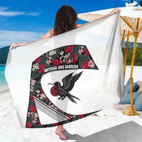 Antigua and Barbuda Hummingbird Sarong with Tribal Bird and Tropical Floral Design with Island Flag - Wonder Print Shop