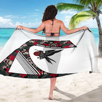 Antigua and Barbuda Hummingbird Sarong with Tribal Bird and Tropical Floral Design with Island Flag - Wonder Print Shop
