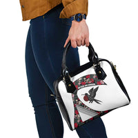 Antigua and Barbuda Hummingbird Shoulder Handbag with Tribal Bird and Tropical Floral Design with Island Flag - Wonder Print Shop