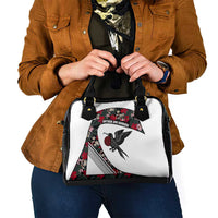 Antigua and Barbuda Hummingbird Shoulder Handbag with Tribal Bird and Tropical Floral Design with Island Flag - Wonder Print Shop
