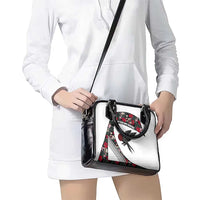 Antigua and Barbuda Hummingbird Shoulder Handbag with Tribal Bird and Tropical Floral Design with Island Flag - Wonder Print Shop