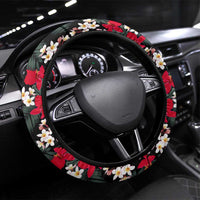 Antigua and Barbuda Hummingbird Steering Wheel Cover with Tribal Bird and Tropical Floral Design with Island Flag - Wonder Print Shop