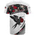 Antigua and Barbuda Hummingbird T Shirt with Tribal Bird and Tropical Floral Design with Island Flag - Wonder Print Shop