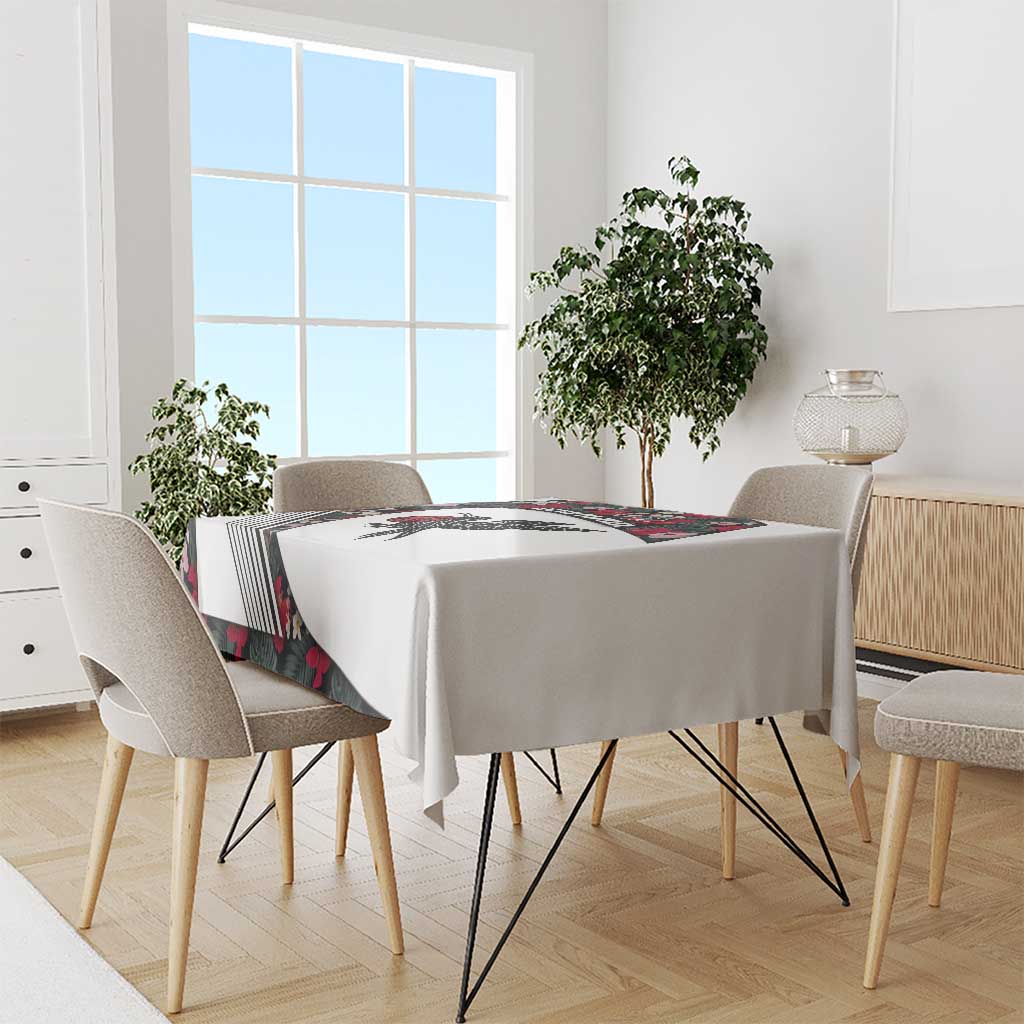 Antigua and Barbuda Hummingbird Tablecloth with Tribal Bird and Tropical Floral Design with Island Flag - Wonder Print Shop