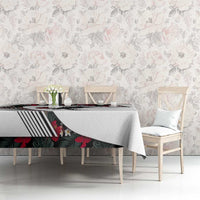 Antigua and Barbuda Hummingbird Tablecloth with Tribal Bird and Tropical Floral Design with Island Flag - Wonder Print Shop