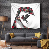 Antigua and Barbuda Hummingbird Tapestry with Tribal Bird and Tropical Floral Design with Island Flag - Wonder Print Shop
