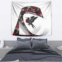 Antigua and Barbuda Hummingbird Tapestry with Tribal Bird and Tropical Floral Design with Island Flag - Wonder Print Shop