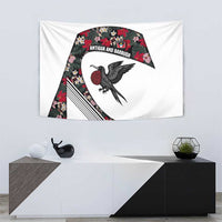 Antigua and Barbuda Hummingbird Tapestry with Tribal Bird and Tropical Floral Design with Island Flag - Wonder Print Shop