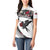 Antigua and Barbuda Hummingbird Women Polo Shirt with Tribal Bird and Tropical Floral Design with Island Flag - Wonder Print Shop