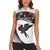 Antigua and Barbuda Hummingbird Women Sleeveless Polo Shirt with Tribal Bird and Tropical Floral Design with Island Flag - Wonder Print Shop