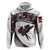 Antigua and Barbuda Hummingbird Zip Hoodie with Tribal Bird and Tropical Floral Design with Island Flag - Wonder Print Shop