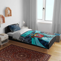 Antigua and Barbuda Sea Turtle Bedding Set with Tribal Mandala Design with Ocean Waves and National Flag - Wonder Print Shop