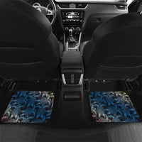 Antigua and Barbuda Sea Turtle Car Mats with Tribal Mandala Design with Ocean Waves and National Flag - Wonder Print Shop