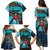 Antigua and Barbuda Sea Turtle Family Matching Puletasi and Hawaiian Shirt with Tribal Mandala Design with Ocean Waves and National Flag - Wonder Print Shop