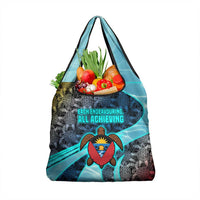 Antigua and Barbuda Sea Turtle Grocery Bag with Tribal Mandala Design with Ocean Waves and National Flag - Wonder Print Shop