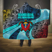 Antigua and Barbuda Sea Turtle Hooded Blanket with Tribal Mandala Design with Ocean Waves and National Flag - Wonder Print Shop