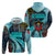 Antigua and Barbuda Sea Turtle Hoodie with Tribal Mandala Design with Ocean Waves and National Flag - Wonder Print Shop