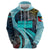 Antigua and Barbuda Sea Turtle Hoodie with Tribal Mandala Design with Ocean Waves and National Flag - Wonder Print Shop