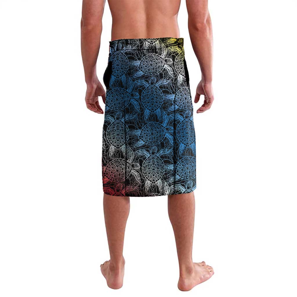 Antigua and Barbuda Sea Turtle Lavalava with Tribal Mandala Design with Ocean Waves and National Flag - Wonder Print Shop