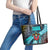 Antigua and Barbuda Sea Turtle Leather Tote Bag with Tribal Mandala Design with Ocean Waves and National Flag - Wonder Print Shop