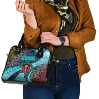 Antigua and Barbuda Sea Turtle Shoulder Handbag with Tribal Mandala Design with Ocean Waves and National Flag - Wonder Print Shop