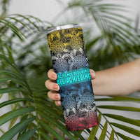 Antigua and Barbuda Sea Turtle Skinny Tumbler with Tribal Mandala Design with Ocean Waves and National Flag - Wonder Print Shop