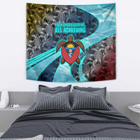 Antigua and Barbuda Sea Turtle Tapestry with Tribal Mandala Design with Ocean Waves and National Flag - Wonder Print Shop