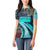Antigua and Barbuda Sea Turtle Women Polo Shirt with Tribal Mandala Design with Ocean Waves and National Flag - Wonder Print Shop