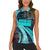 Antigua and Barbuda Sea Turtle Women Sleeveless Polo Shirt with Tribal Mandala Design with Ocean Waves and National Flag - Wonder Print Shop