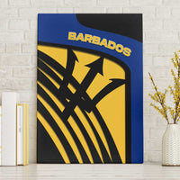 Barbados Flag and Coat of Arms Canvas Wall Art Blue Yellow Black Design with National Symbols - Wonder Print Shop