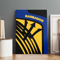 Barbados Flag and Coat of Arms Canvas Wall Art Blue Yellow Black Design with National Symbols - Wonder Print Shop