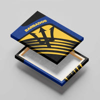Barbados Flag and Coat of Arms Canvas Wall Art Blue Yellow Black Design with National Symbols - Wonder Print Shop