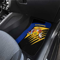 Barbados Flag and Coat of Arms Car Mats Blue Yellow Black Design with National Symbols - Wonder Print Shop