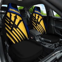Barbados Flag and Coat of Arms Car Seat Cover Blue Yellow Black Design with National Symbols - Wonder Print Shop