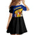 Barbados Flag and Coat of Arms Family Matching Off The Shoulder Long Sleeve Dress and Hawaiian Shirt Blue Yellow Black Design with National Symbols - Wonder Print Shop