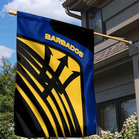 Barbados Flag and Coat of Arms Garden Flag Blue Yellow Black Design with National Symbols - Wonder Print Shop