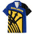 Barbados Flag and Coat of Arms Hawaiian Shirt Blue Yellow Black Design with National Symbols - Wonder Print Shop