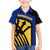 Barbados Flag and Coat of Arms Hawaiian Shirt Blue Yellow Black Design with National Symbols - Wonder Print Shop