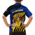 Barbados Flag and Coat of Arms Hawaiian Shirt Blue Yellow Black Design with National Symbols - Wonder Print Shop