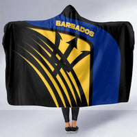 Barbados Flag and Coat of Arms Hooded Blanket Blue Yellow Black Design with National Symbols - Wonder Print Shop