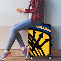 Barbados Flag and Coat of Arms Luggage Cover Blue Yellow Black Design with National Symbols - Wonder Print Shop