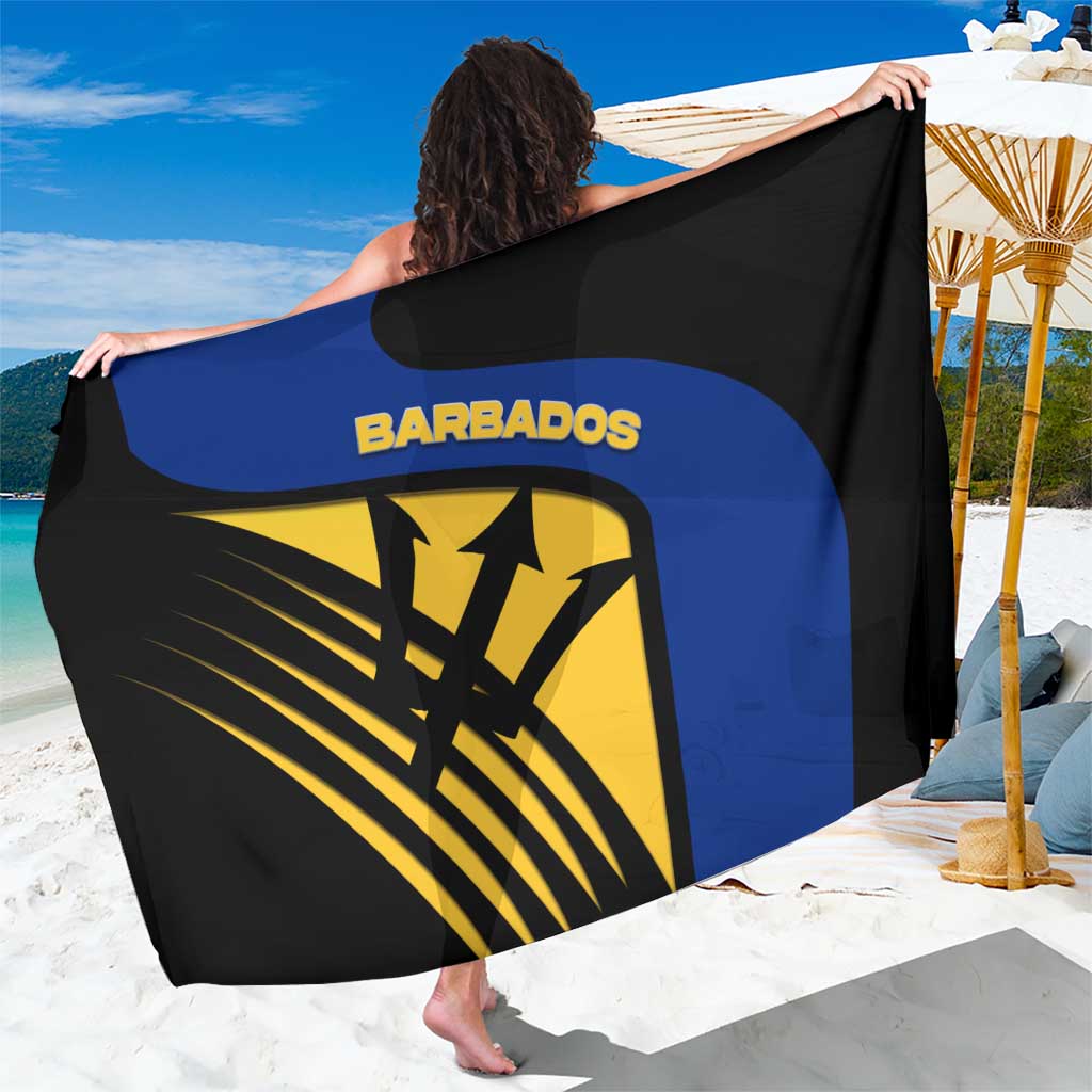 Barbados Flag and Coat of Arms Sarong Blue Yellow Black Design with National Symbols - Wonder Print Shop