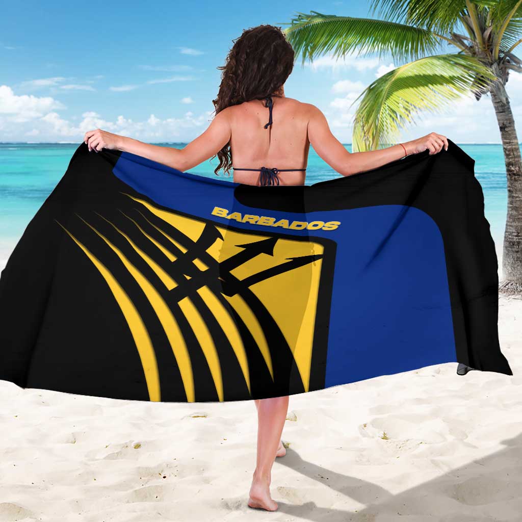 Barbados Flag and Coat of Arms Sarong Blue Yellow Black Design with National Symbols - Wonder Print Shop
